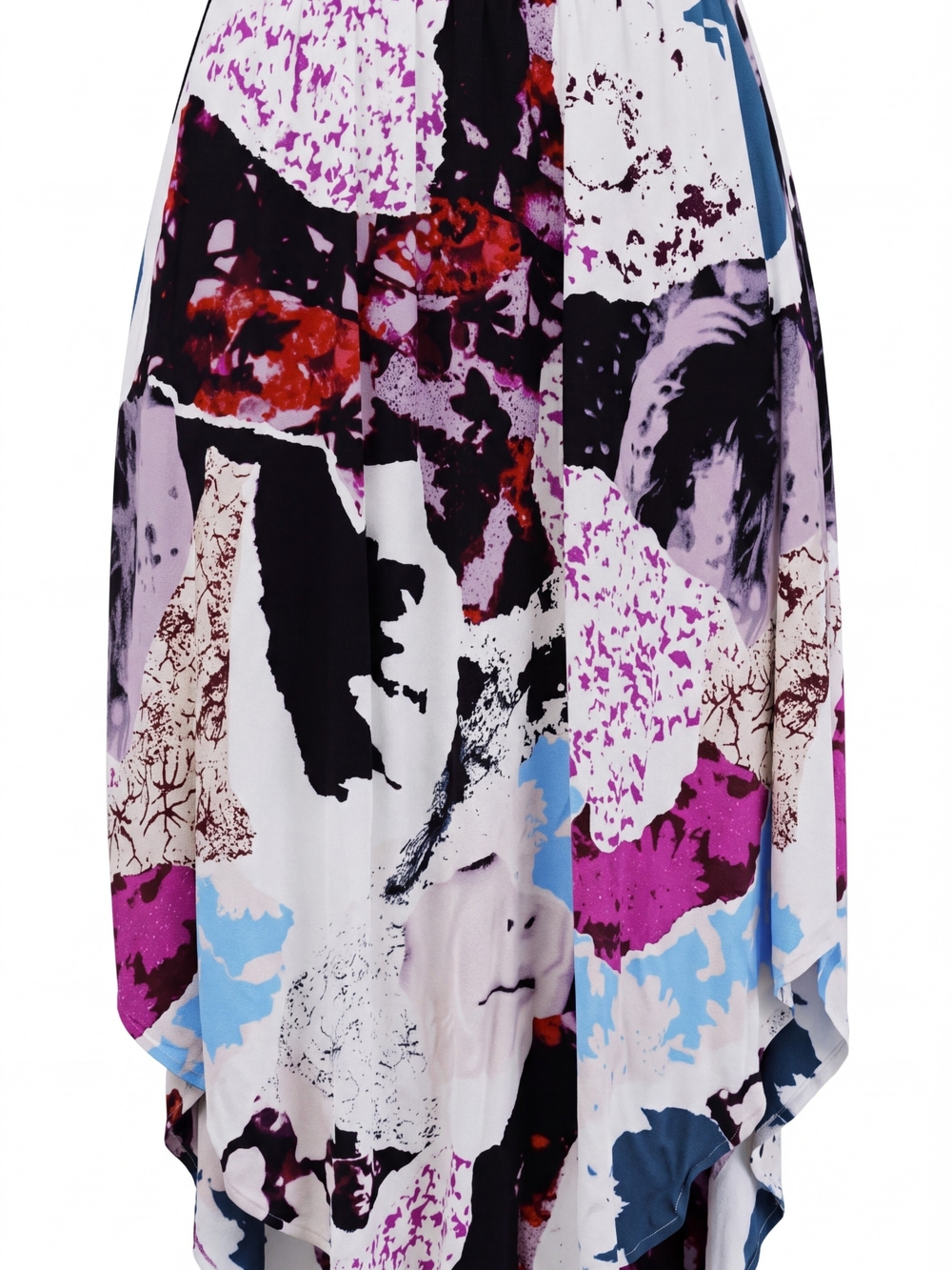 Tildon Abstract High-Low Skirt in Multi-Color Print
